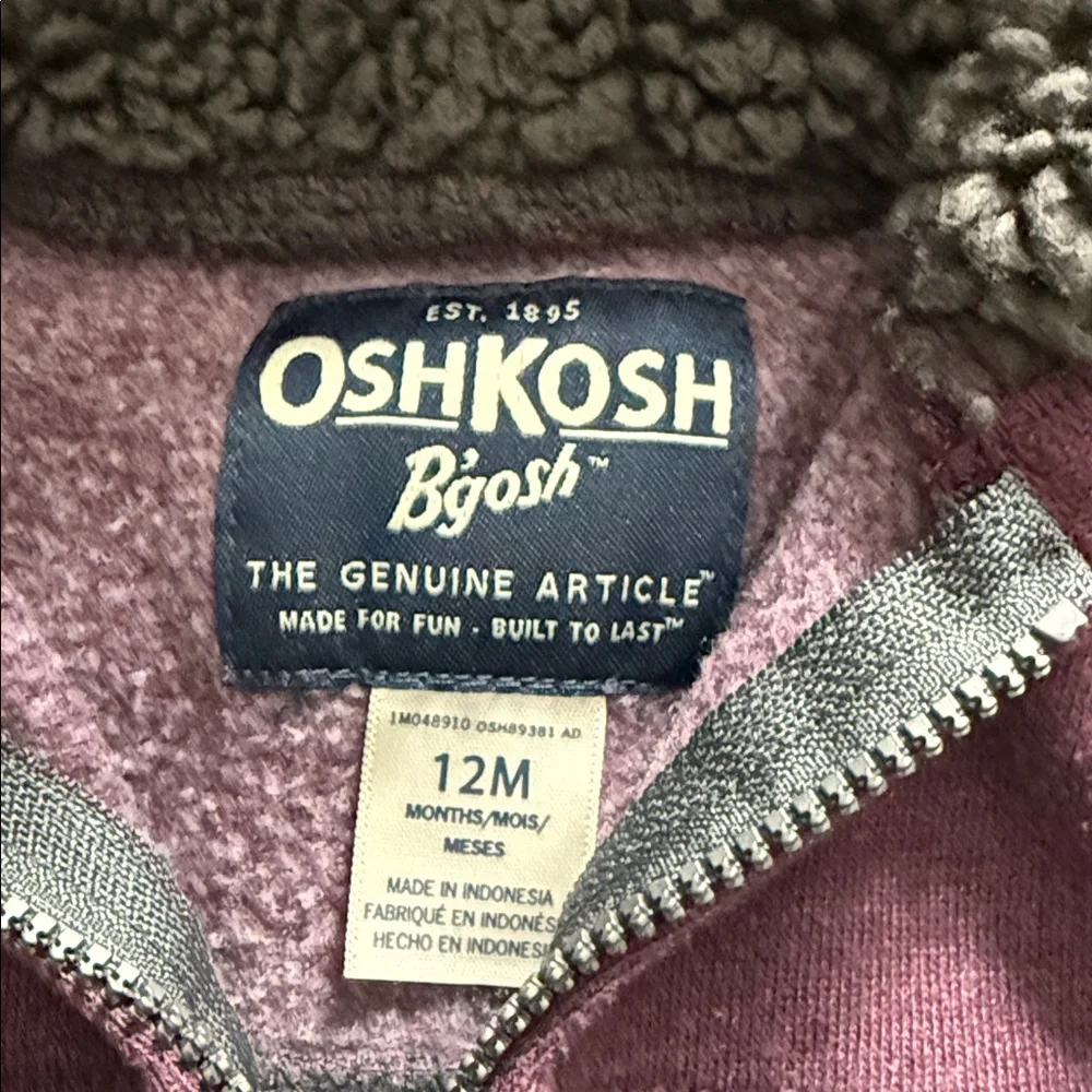OshKosh B'gosh Kids' Maroon and Charcoal Hoodie Jacket